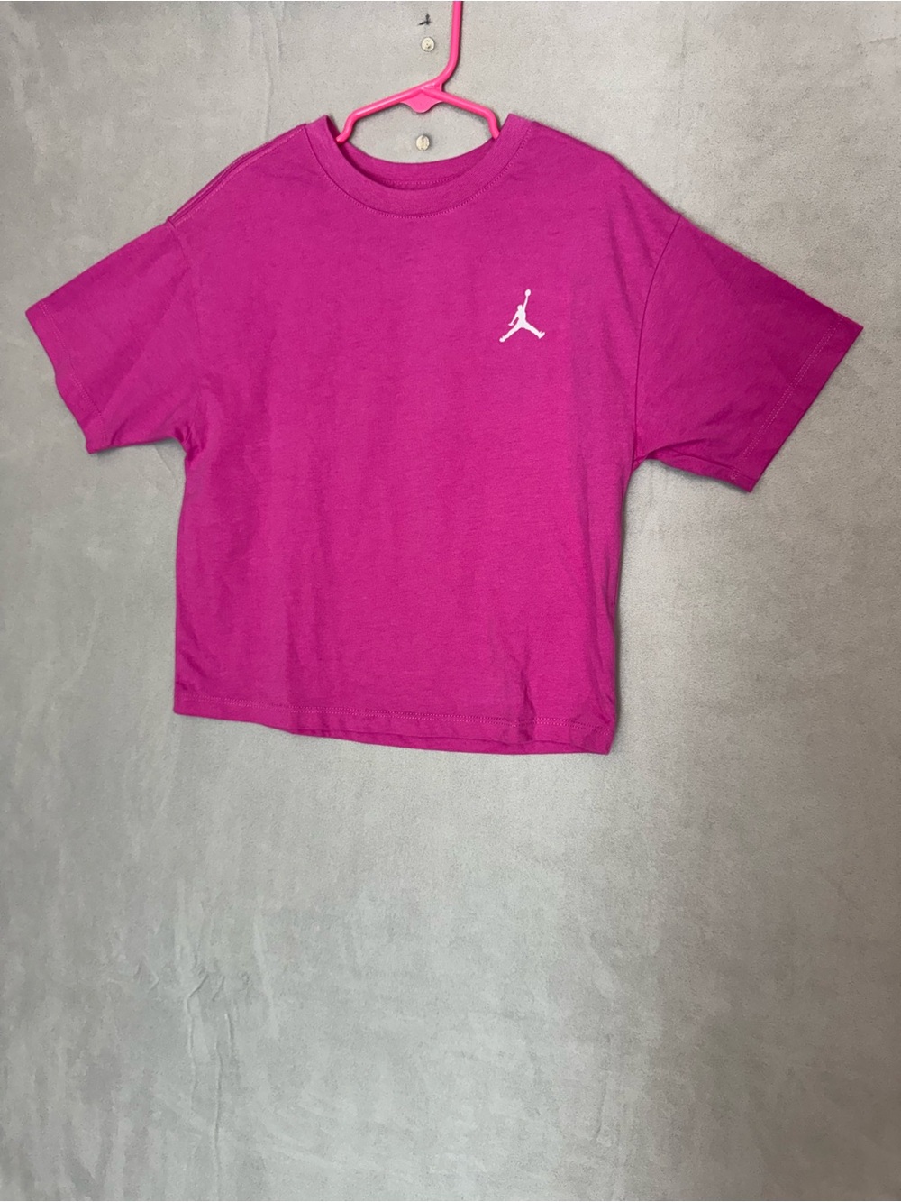 Jordan Girls Crop T Shirt S 8-10 Pink Jumpman Short Sleeve Kids Athletic NWOT